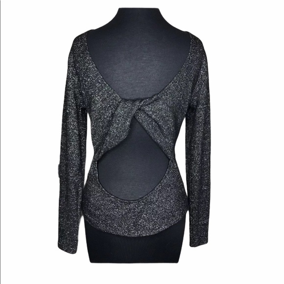 Zara Trafaluc Womens Metallic Open Twist Blouse L - Picture 5 of 6